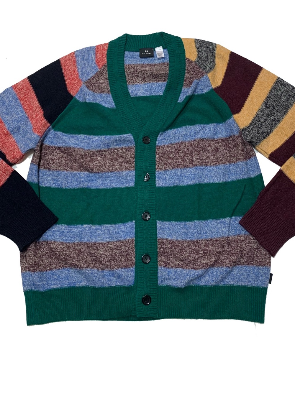 paul smith Men's Striped Multicolor Button-Front Cardigan Sweater